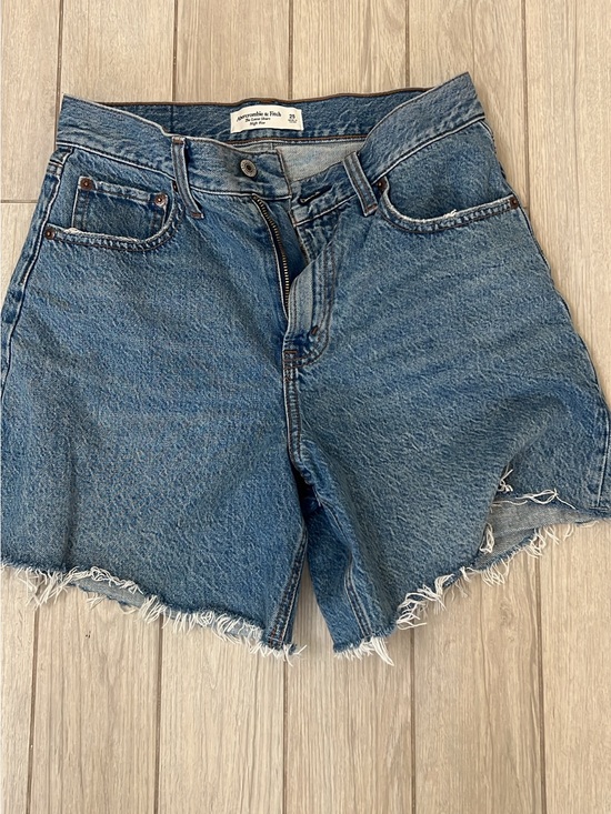 Abercrombie & Fitch Pants - Abercrombie & Fitch Distressed Mid-Blue Denim Cutoff Shorts